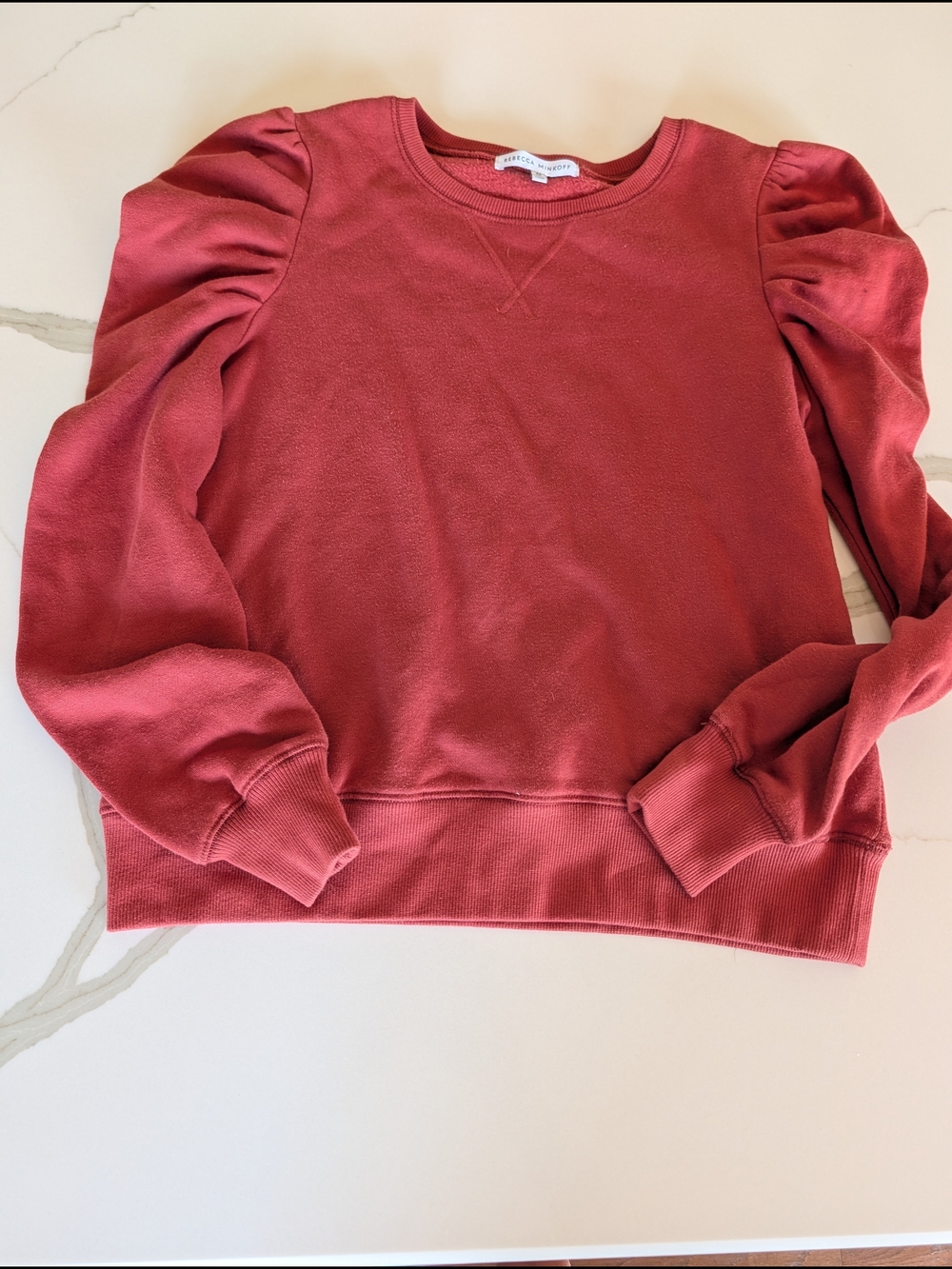 Rebecca Minkoff Fleece-Lined Crewneck in Rosewood